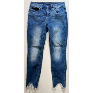 Lucky Brand Women's Crop Ankle Cotton Jeans Denim Size 4/27 Blue Stretch Raw Hem